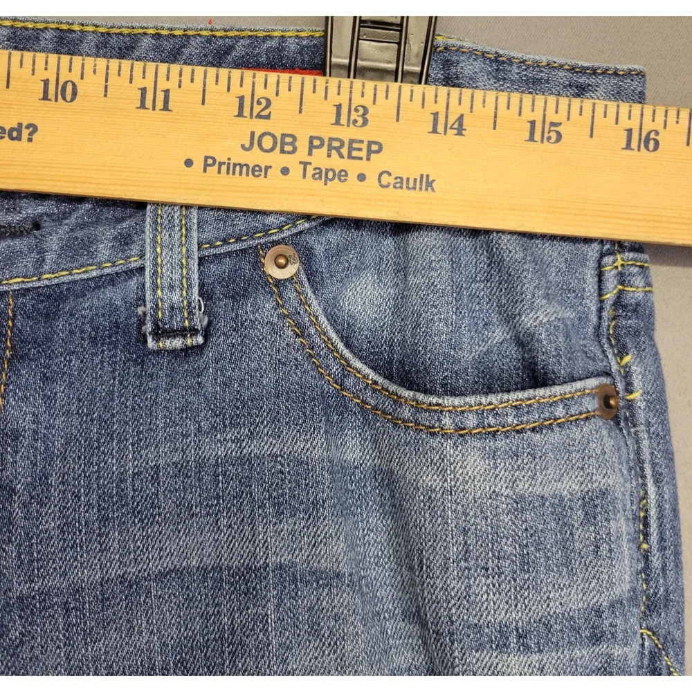 X2 Jeans Womens 8 Blue Mid Rise Stretch Straight Leg Embroidered Pockets Denim - Picture 10 of 16
